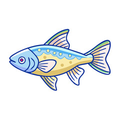 celestial pearl danio fish vector icon, aquarium fish vector illustration - simple illustration of celestial pearl danio fish perfect for logos, and aquarium fish-themed designs.