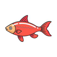 cherry barb fish vector icon, aquarium fish vector illustration - simple illustration of cherry barb fish perfect for logos, and aquarium fish-themed designs.