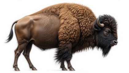 Fototapeta premium Detailed Side View of a Majestic Bison