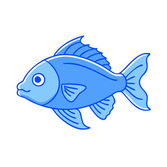 electric blue ram fish vector icon, aquarium fish vector illustration - simple illustration of electric blue ram fish perfect for logos, and aquarium fish-themed designs.