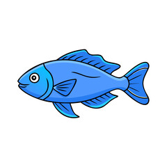 electric blue ram fish vector icon, aquarium fish vector illustration - simple illustration of electric blue ram fish perfect for logos, and aquarium fish-themed designs.