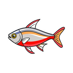 ember tetra fish vector icon, aquarium fish vector illustration - simple illustration of ember tetra fish perfect for logos, and aquarium fish-themed designs.