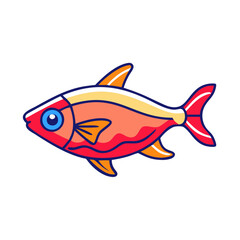 ember tetra fish vector icon, aquarium fish vector illustration - simple illustration of ember tetra fish perfect for logos, and aquarium fish-themed designs.