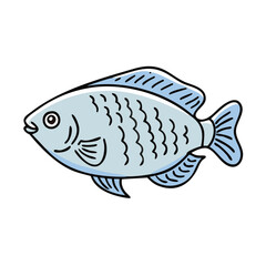 gourami fish vector icon, aquarium fish vector illustration - simple illustration of gourami fish perfect for logos, and aquarium fish-themed designs.