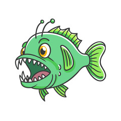 green terror fish vector icon, aquarium fish vector illustration - simple illustration of green terror fish perfect for logos, and aquarium fish-themed designs.