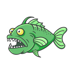 Obraz premium green terror fish vector icon, aquarium fish vector illustration - simple illustration of green terror fish perfect for logos, and aquarium fish-themed designs.
