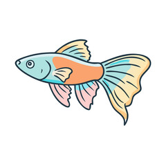 guppy fish vector icon, aquarium fish vector illustration - simple illustration of guppy fish perfect for logos, and aquarium fish-themed designs.