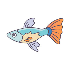guppy fish vector icon, aquarium fish vector illustration - simple illustration of guppy fish perfect for logos, and aquarium fish-themed designs.