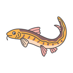 kuhli loach fish vector icon, aquarium fish vector illustration - simple illustration of kuhli loach fish perfect for logos, and aquarium fish-themed designs.