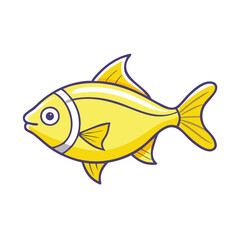 lemon tetra fish vector icon, aquarium fish vector illustration - simple illustration of lemon tetra fish perfect for logos, and aquarium fish-themed designs.