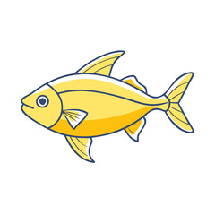 lemon tetra fish vector icon, aquarium fish vector illustration - simple illustration of lemon tetra fish perfect for logos, and aquarium fish-themed designs.