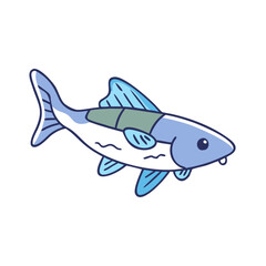 otocinclus fish vector icon, aquarium fish vector illustration - simple illustration of otocinclus fish perfect for logos, and aquarium fish-themed designs.