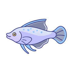 platy fish vector icon, aquarium fish vector illustration - simple illustration of platy fish perfect for logos, and aquarium fish-themed designs.