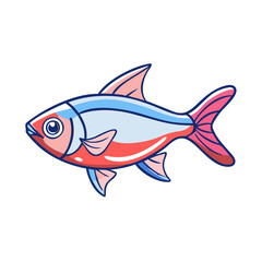 rummy nose tetra fish vector icon, aquarium fish vector illustration - simple illustration of rummy nose tetra fish perfect for logos, and aquarium fish-themed designs.