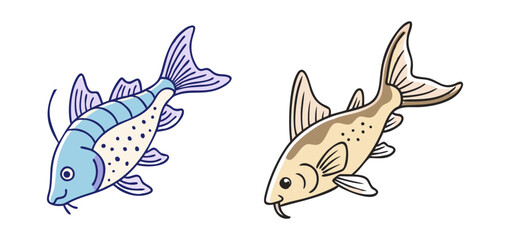 corydoras catfish vector icon, aquarium fish vector illustration - simple illustration of corydoras catfish perfect for logos, and aquarium fish-themed designs.