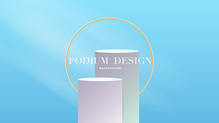 Minimal Podium and crimson background, 3d podium for presentation, Stage for showcase, illustration Vector EPS 10