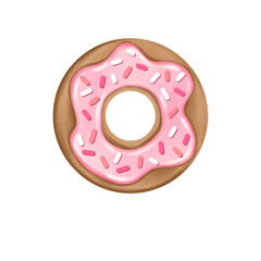 Donut with engraving, illustration for Valentine's Day