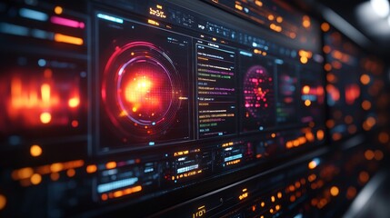 Obraz premium Futuristic Technology Interface: A Glimpse into Advanced Digital Systems