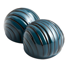 Blue Spirulina Caramel Chocolate Covered Dons on transparent background