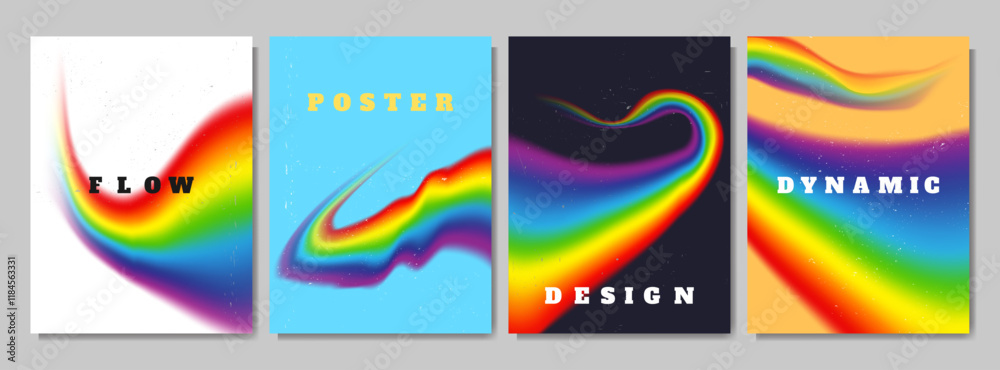 Canvas Prints vector illustration. modern art graphic. dynamic rainbow spectrum flow. flowing gradient colorful wa