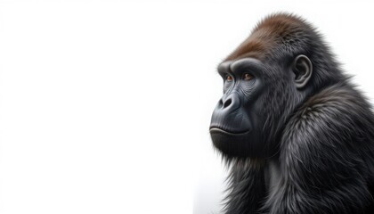 Obraz premium Close-up portrait of a pensive gorilla.
