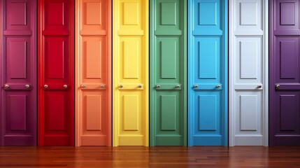Obraz premium blue and yellow doors HD 8K wallpaper Stock Photographic Image