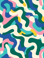 Abstract Colorful Shapes: Swirls & Curves Design