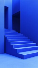 Obraz premium Abstract Blue Steps in Modern Architecture