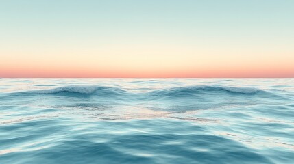 Fototapeta premium Calm ocean waves at sunset.