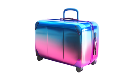 Colorful suitcase isolated on white background