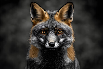Fototapeta premium Majestic Fox: Wild Beauty, Stunning Fur, Captivating Gaze, Intense Eyes, Nature's Masterpiece