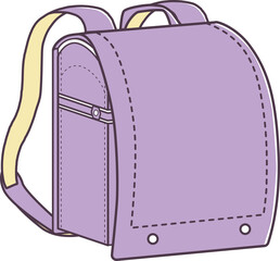 ランドセルのイラスト 紫