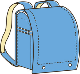 ランドセルのイラスト 水色