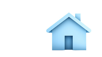 Blue house icon, symbolizing home, property, and residential dwelling blue