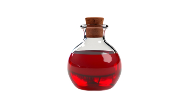 Health potion isolated on white background.3D illustraction