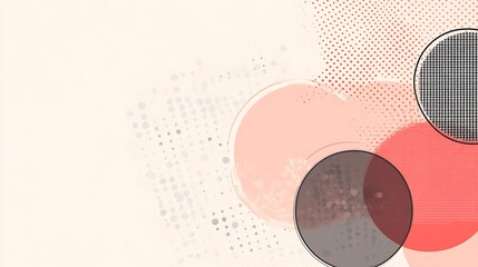 Obraz premium Abstract Art Featuring Overlapping Circles and Dots