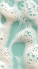 Naklejka premium Soft Mint Green Soap Bubbles Texture