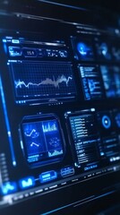 Obraz premium Modern Digital Dashboard with Various Data Displays