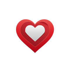 red heart isolated vector graphic design