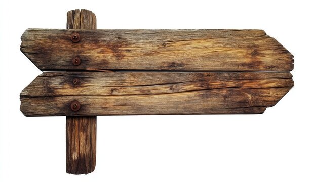 Rustic Wooden Signpost:  A weathered, aged wooden signpost with a rough, rustic texture and a weathered finish. It's perfect for adding a touch of vintage charm to your designs. 