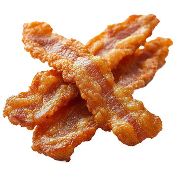 Bacon Strips Against White Background.
