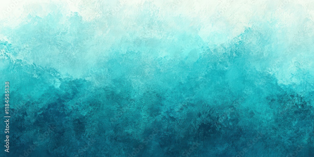 Poster Gradient texture blending cool turquoise and vibrant emerald hues in a smooth transition