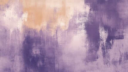 Obraz premium Elegant textured strokes in muted lavender and amber tones create a serene artistic atmosphere in the composition