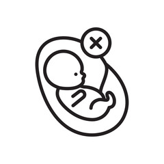 Abortion of fetus icon Simple thin outline