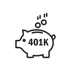 401k retirement savings icon Simple thin outline