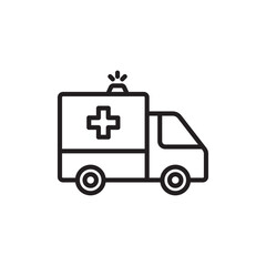 Ambulance icon Simple thin outline