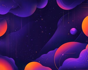 Abstract Purple and Orange Gradient Background Illustration