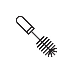 Bottle sweeper cleaning brush icon Simple thin outline