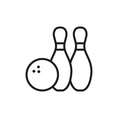 Bowling icon Simple thin outline