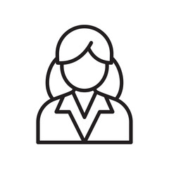 Business women icon Simple thin outline